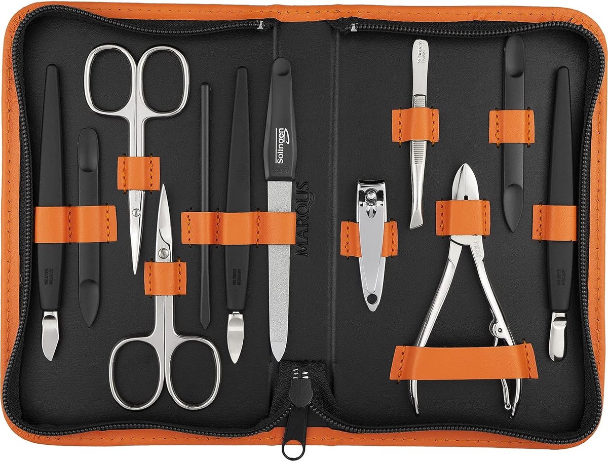 Goedkoopste manicure set van 12 stuks – Professionele pedicure tool – Nagelkit gemaakt in Duitsland - Verzorgingsset – Echte lederen hoes – Ideaal voor reizen