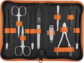 manicure set van 12 stuks – Professionele pedicure tool – Nagelkit gemaakt in Duitsland - Verzorgingsset – Echte lederen hoes – Ideaal voor reizen