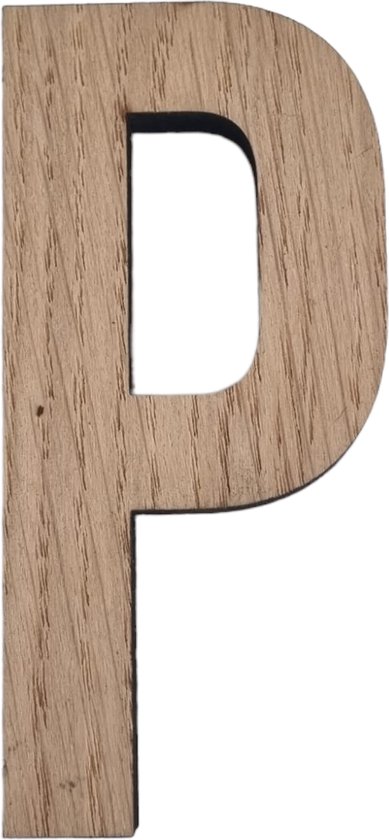 Houten letter P - 10 cm hoog