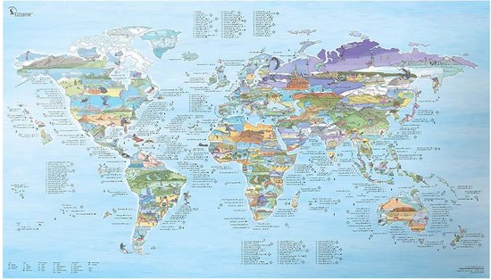 Carte du Wereldkaart de kitesurf Awesome Maps - Édition réinscriptible