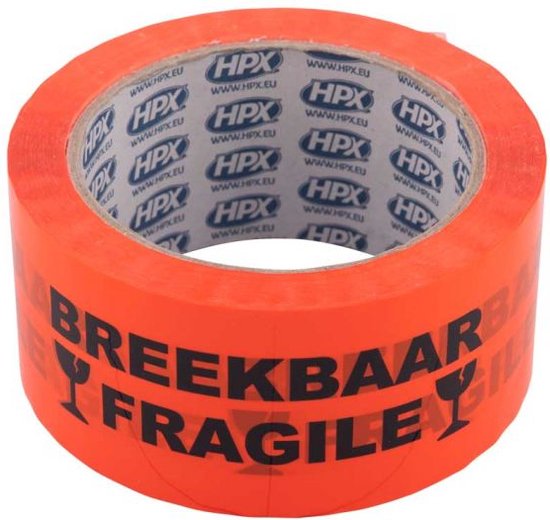 Verpakkingstape - Breekbaar Fragile 50mm x 66m