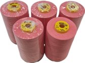 Lockgaren roze 5 stuks kleurcode 315 - 5000meter per stuk 100%katoen van Bison