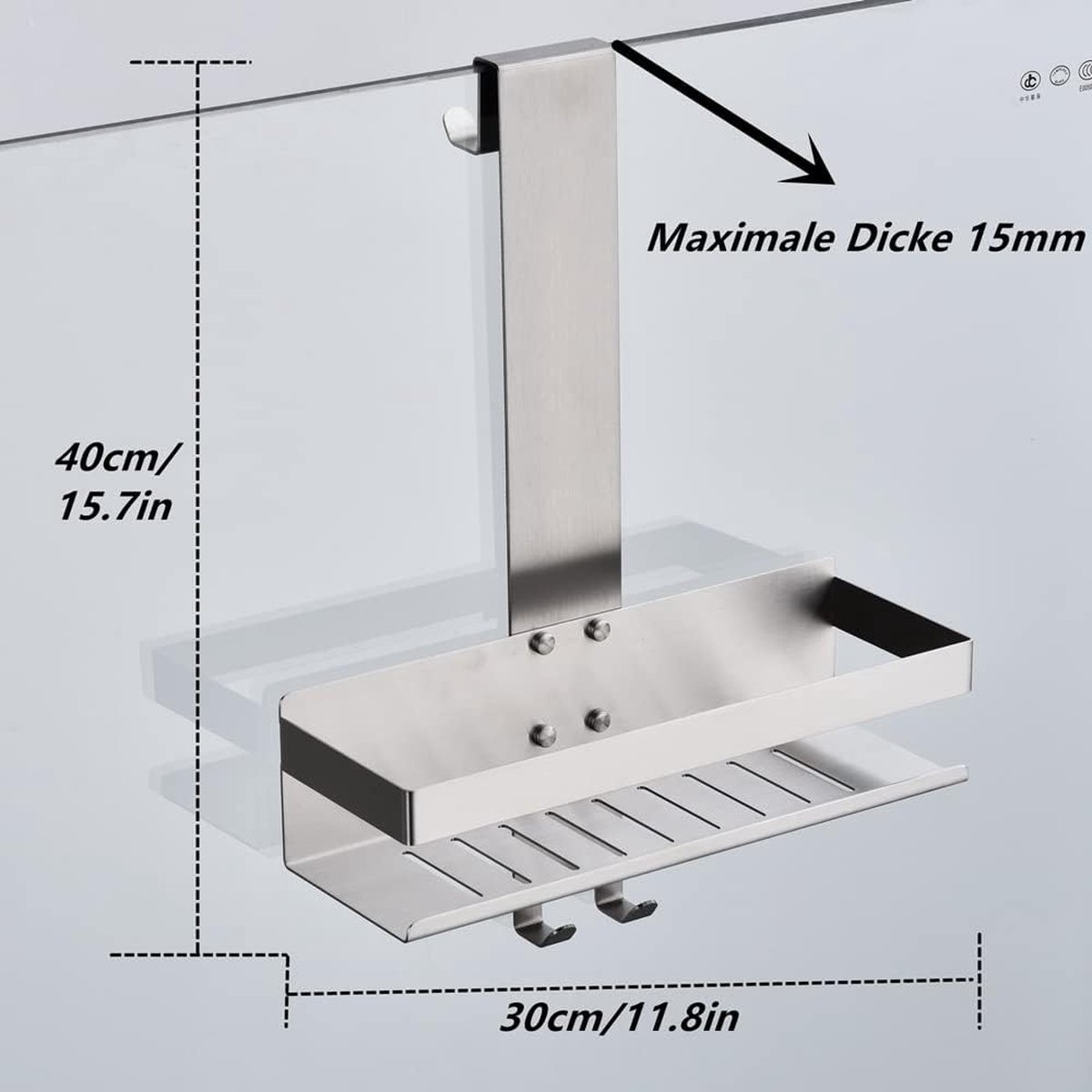 Welo haak 10 cm, Geborsteld zilver