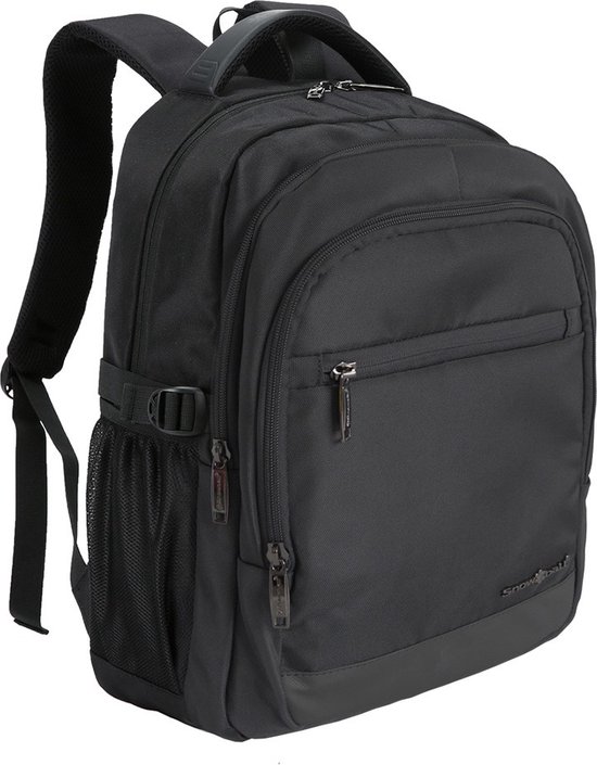Trendy praktische schooltas - handbagage - rugzak waterafstotend en snijbestendig Snowball zwart