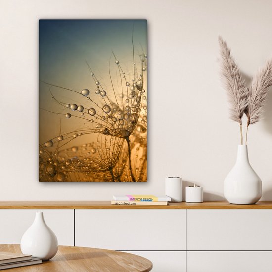 Peinture sur toile - Fleurs - Water - Soleil - Ciel - Canvasdoek - Décoration murale murale - Décoration salon - 40x60 cm - Photo sur toile