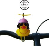 Badeendjes fietsbel decoratie - roze konijn fietshelm - incl. fietslampjes / speelgoed / kinderfiets / kind / kinderen / accessoires fiets / auto / jongen / meisje