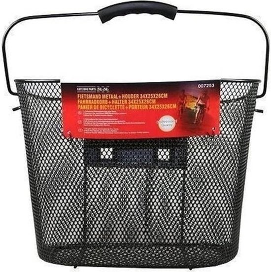 Metalen zwarte fietsmand 34 x 25 x 26 cm van MET — afbeelding 2