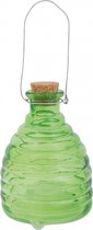 Wespenval - met hengel - groen - glas - 14 cm - wespenvanger