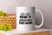 Mok Home is where our story begins - FamilyTime - Gift - Cadeau - FamilyLove - FamilyForever - FamilyFirst - FamilyMoments -Gezin - FamilieTijd - FamilieLiefde - FamilieEerst - FamiliePlezier
