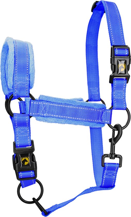 Excellent Horse Superior Essential Halster - XS (Veulen) - Reflecterend - Fleece onderlegde neusriem - Paarden - Blauw Excellent Horse Superior Essential Halster - XS (Veulen) - Reflecterend - Fleece onderlegde neusriem - Paarden - Blauw