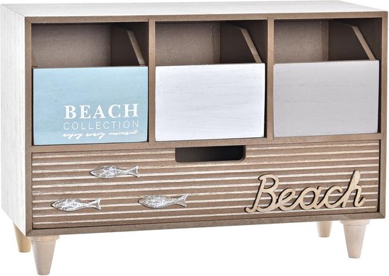 Doos-Juwelenkistje DKD Home Decor Hout Strand (34 x 14 x 24 cm)