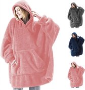 Geweo Snuggle Hoodie - Badjas en Capuchon - Fleece Snuggie - Badstof - One Size - Roze