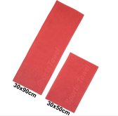 Rode Sport Handdoek Set 3 Stuks | 30 x 90 cm | 100% puur katoen | Gemaakt in Türkiye