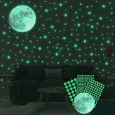 CHPN - Glow in the dark stickers - Maan- en Sterstickers - Glow in the dark - Kinderkamerdecoratie - Woondecoratie - Cadeautje - Lichtgevende stickers - Moon - Stars - Ruim 300 stuks