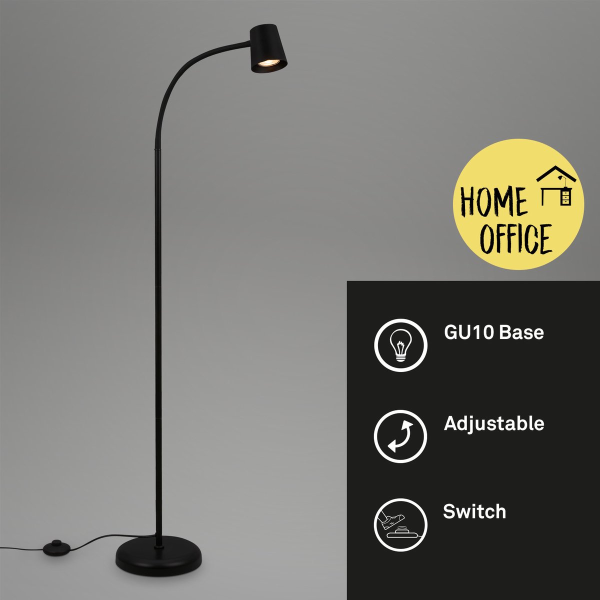 BRILONER Skriva zwarte leeslamp met flexibele arm thumbnail 5