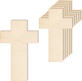 Creative Deco 10 x Houten Vormen Kruis | 20 x 12,5 cm | Multiplex | Perfect voor Verf, Versieren, Cadeau en Decoupage, DIY