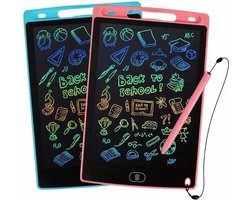 foto van PTC GOODS - LCD Tekentablet Kinderen 12 inch - Roze - Kleurenscherm - Kindertablet - Teken Tablet - Tekentablets - Ewriter - Teken Ipad - Schrijven - Verjaardag - Cadeau - Kinder Speelgoed