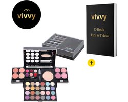 Make Up Koffer Met Inhoud - Make Up Koffer Voor Meisjes 2 In 1 - Make Up Koffer Met Spiegel - Het Perfecte Cadeau - Incl. 40 Make Ups & Borstel Met 4 Opzetstukken & Spiegel