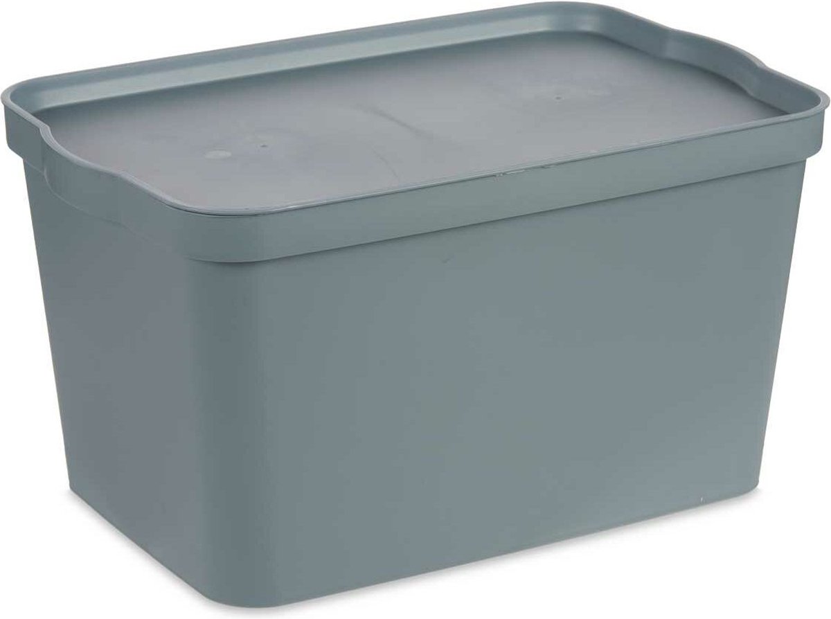 Goedkoopste Opbergbak met Deksel Grijs Plastic 24 L 29,3 x 24,5 x 45 cm (6 Stuks
