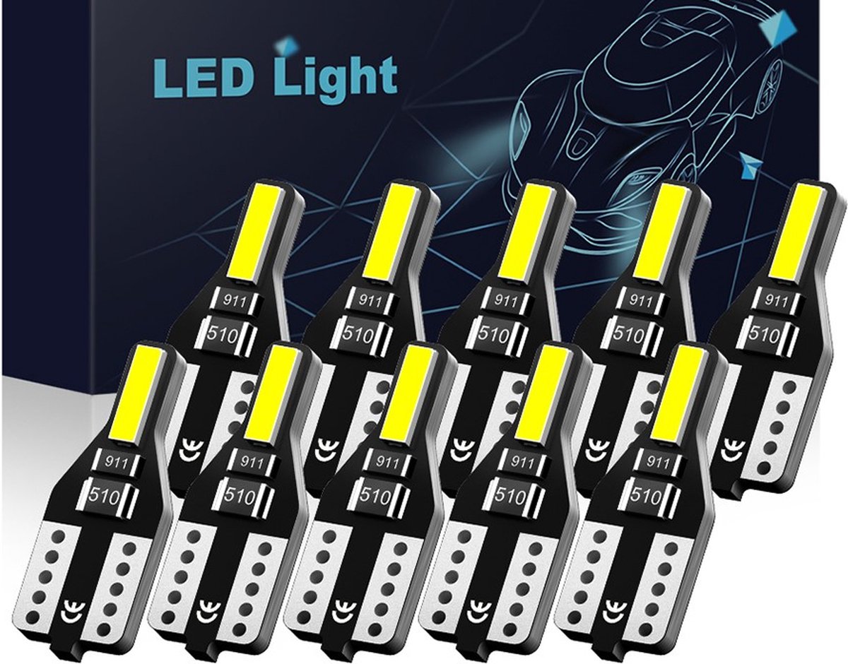 T10 LED W5W Verlichting - 200 lumen (set) Stadsverlichting - Parkeerverlichting - Kentekenverlichting - Interieurverlichting (Set van 2 stuks)