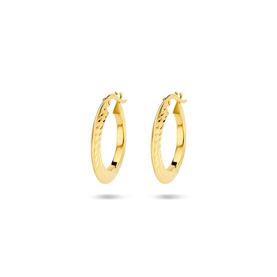 Quickjewels 4027504 - Or 14 Goud - tube pointu - Boucles d'oreilles