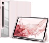Dux Ducis - Tablet hoes geschikt voor Samsung Galaxy Tab S9/S9 FE (2023) - Toby Series - Auto Sleep/Wake functie - Tri-Fold Book Case - Roze