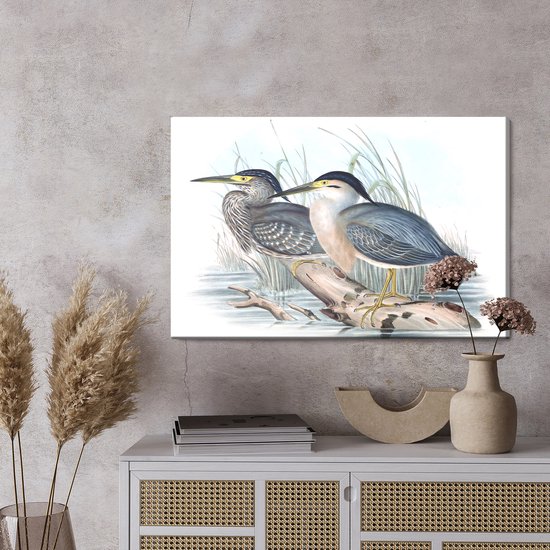 Painting King - Tableau sur toile Vogels au-dessus de l' Water - 90 x 60 cm