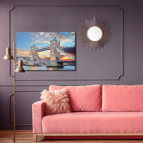 Painting King - Tableau sur toile Bridge Tower Bridge à Londres - 120 x 80 cm