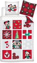 Disney Minnie & Mickey Mouse Housse de Couette Noël - Simple - 140 x 200 - Flanelle de Katoen