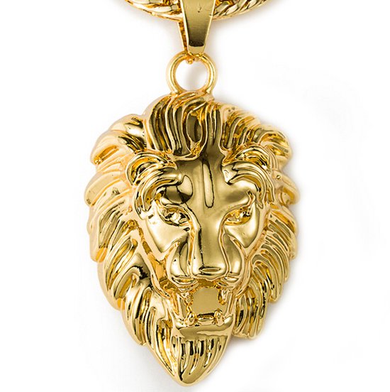 Collier Lion avec Pendentif - Acier - Collier Homme - Collier Femme - Collier Homme