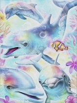TOPMO - Cute Dolphins - Diamond painting pakket - HQ Diamond Painting - VOLLEDIG dekkend - Diamant Schilderen - voor Volwassenen – ROND- 40X50CM