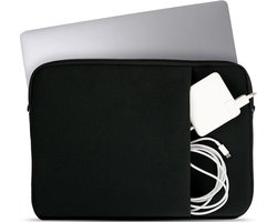 Coverzs Laptophoes 13 inch & 14 inch (zwart) - Laptoptas dames / heren geschikt voor o.a. 13 inch laptop en 14 Inch laptop - Macbook hoes met ritssluiting - waterafstotende hoes