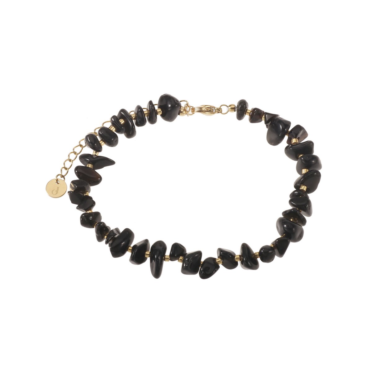 The Jewellery Club - Laura bracelet black - Armband (sieraad) - Dames armband - Kralen armband - Zwart - Slot - Stainless steel - 18 cm