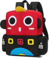 Schoolrugzak - Rugzak - Animatierobot - Voor kinderen - Rood met Zwart - Klein: 24x20x10 cm