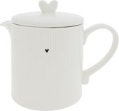 Bol.com Bastion Collections - Theepot - Wit relief zwart aanbieding