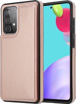 ShieldCase hoesje geschikt voor Samsung Galaxy A52 wallet case (roze) - geschikt voor Samsung Galaxy A52 portemonnee hoesje - Ruimte voor 2 pasjes