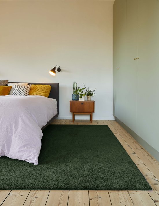 Carpet Studio Utah Vloerkleed 160x230cm - Hoogpolig Tapijt Woonkamer - Tapijt Slaapkamer - Kleed Groen