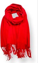 Lange warme dames winter sjaal Milou effen rood