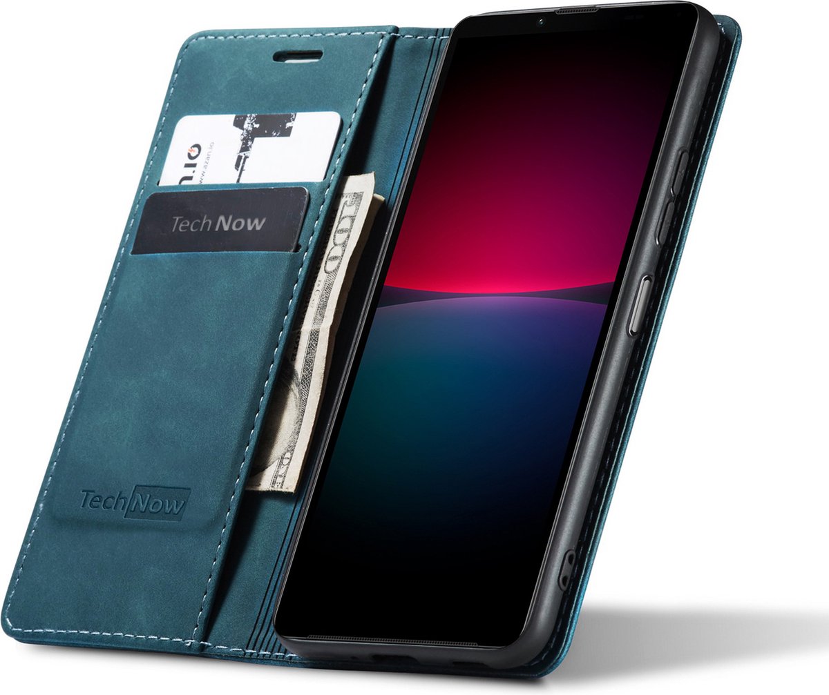 Hoesje geschikt voor Sony Xperia 10 IV - Book Case Leer Slimline Blauw