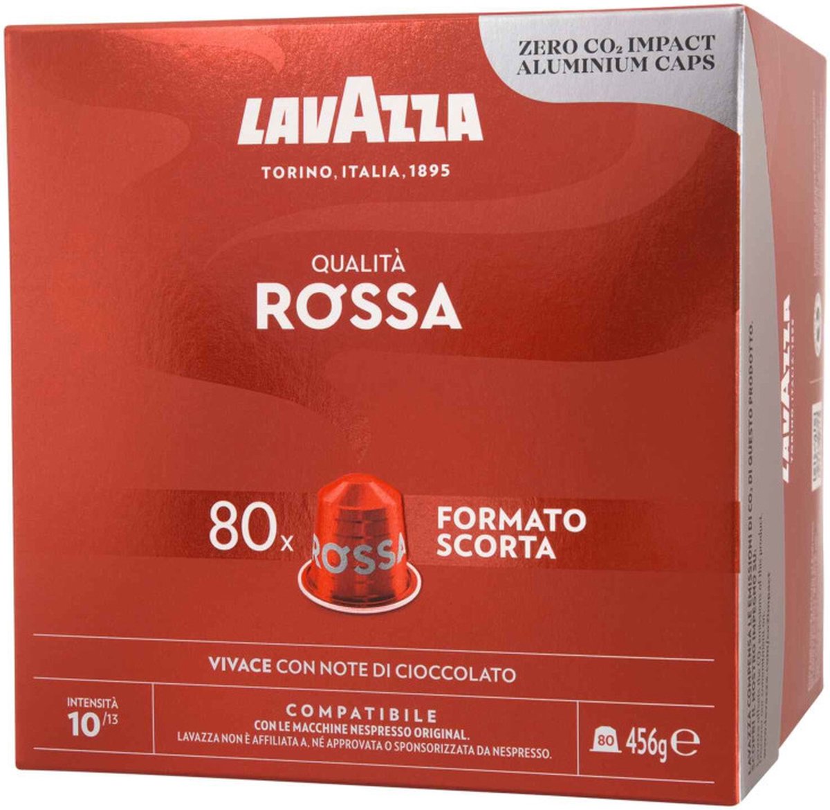 Goedkoopste Lavazza qualita ROSSA capsules voor NESPRESSO (80st