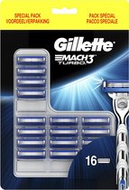 Gillette Mach3 Turbo - 16 pièces - Lames de rasoir