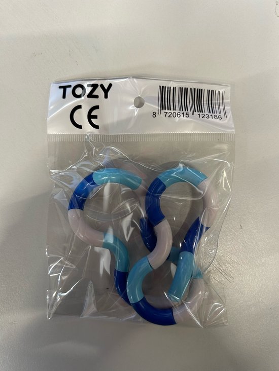 TOZY Tangl Stress verlagende Fidget Toy - Fidget Toys - Blauw / Wit / Sky Blue - Voor jong en oud - Tozy