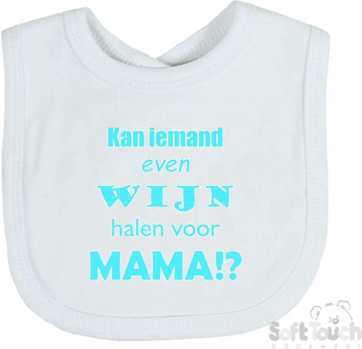 Goedkoopste Soft Touch Slabber Kan iemand even wijn halen voor mama! Unisex Moeder Moederdag Mama Katoen Wit/aquablauw Maat 33x22 Cm