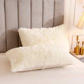 Lanqinglv Plush Bed Linen, 135 x 200 cm, Grey Fleece Flannel Fluffy Winter Bed Linen, Sherpa Warm Tufted Cashmere Touch, Cosy Duvet Cover with Zip and 1 Pillowcase 80 x