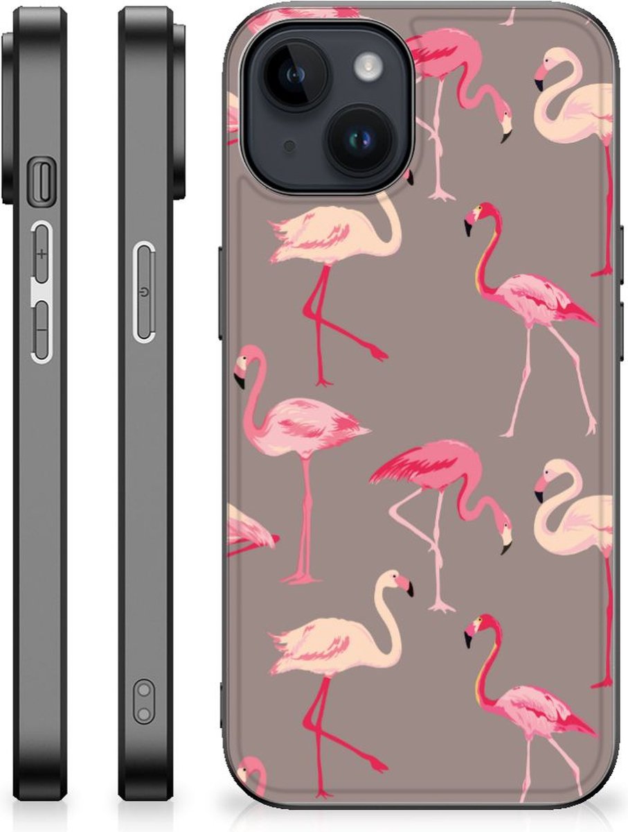 iPhone 15 Dierenprint Telefoonhoesje Flamingo