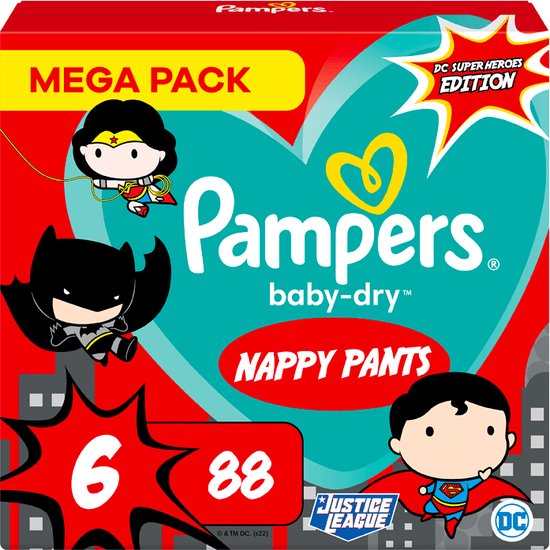 Pampers Paw Patrol Baby Dry Nappy Pants Size 6, 138 Pack