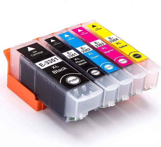 Inktcartridge Geschikt voor Epson 33XL - Multipack van 5 stuks - Met Chip -  33XL -... | bol.com