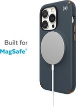 Speck hoesje geschikt voor Apple iPhone 14 Pro - Slank - MagSafe - Ultieme Bescherming - Luxe Soft-touch Afwerking - Valbescherming gecertificeerd tot 4 meter - Microban Antibacterieel - Presidio2 Pro lijn -Grijs