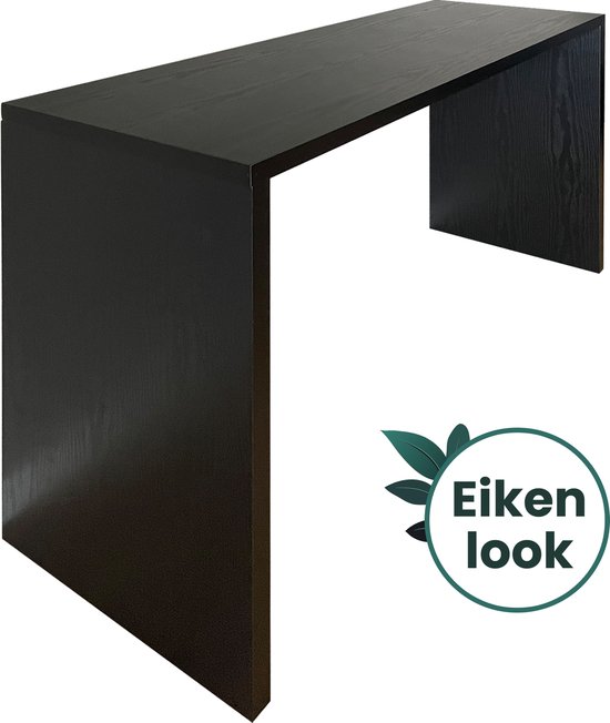 House Vibes Sidetable zwart | Eiken look | Wandtafel | Haltafel - 120*40*75cm