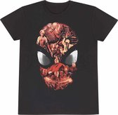 T-Shirt met Korte Mouwen Spider-Man Character Roster Zwart Uniseks - XL